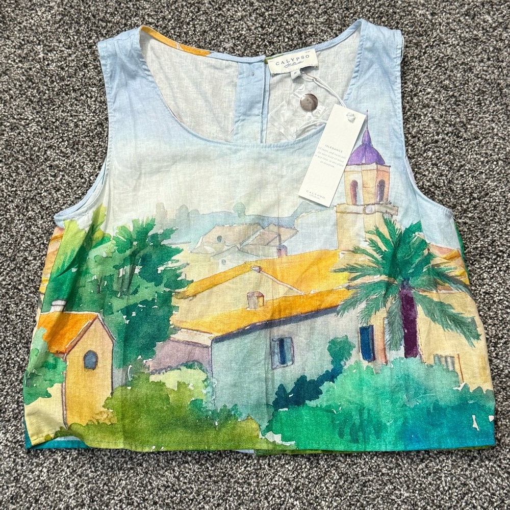 Calypso St. Barth Multicolor Scenic Sleeveless Top